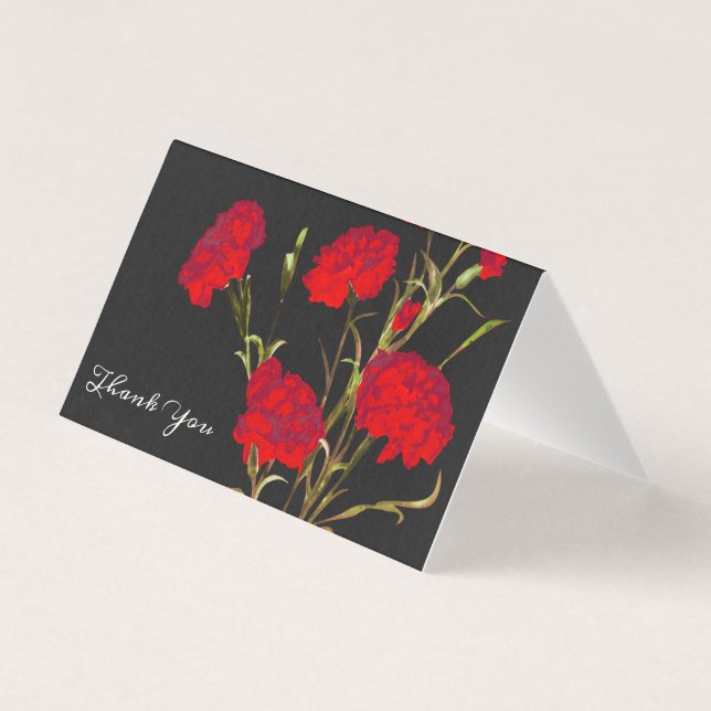 Tarjeta Personalizable Elegante Carnation Floral Gracias (Anverso)