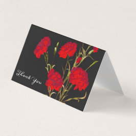 Tarjeta Personalizable Elegante Carnation Floral Gracias