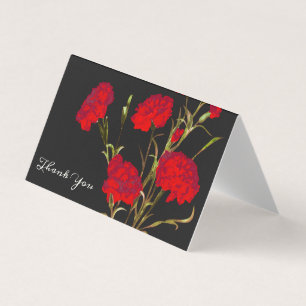 Tarjeta Personalizable Elegante Carnation Floral Gracias