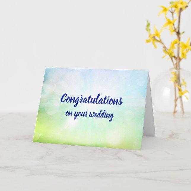 Tarjeta Personalizable felicitaciones bodas vigas de sol (flor amarilla)