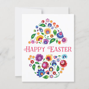Tarjeta Personalizable feliz de Pascua (folclore) plano