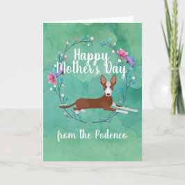 Tarjeta Personalizable Floral de Día de la Madre de perro 