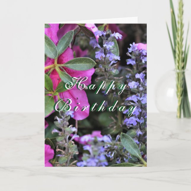 Tarjeta personalizable floral de "Feliz Cumpleaños (Anverso)
