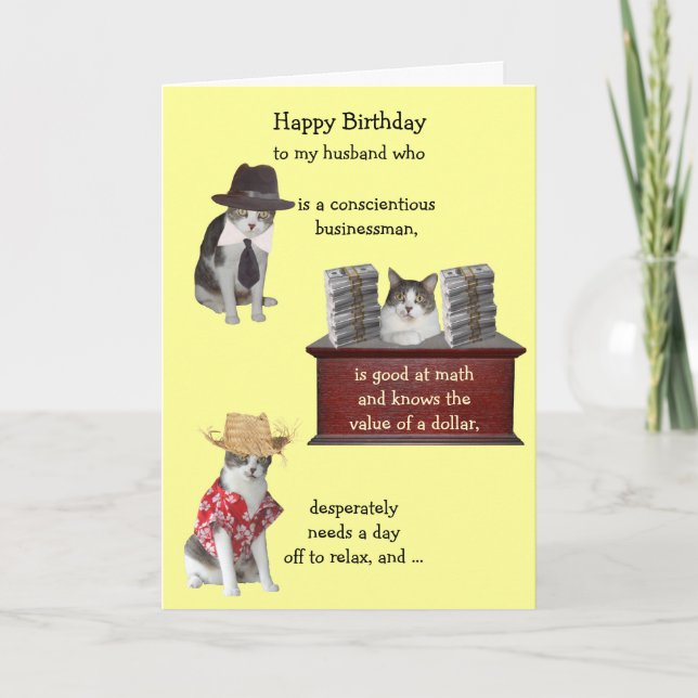 Tarjeta Personalizable Funny Cat Mase Cumpleaños (Anverso)