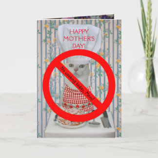 Tarjeta Personalizable gato lindo Día de la madre sin coci