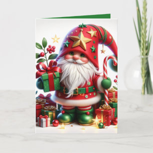 Tarjeta personalizable "Gnome Navidades"