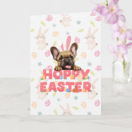 Tarjeta Personalizable Hoppy Frenchie Easter