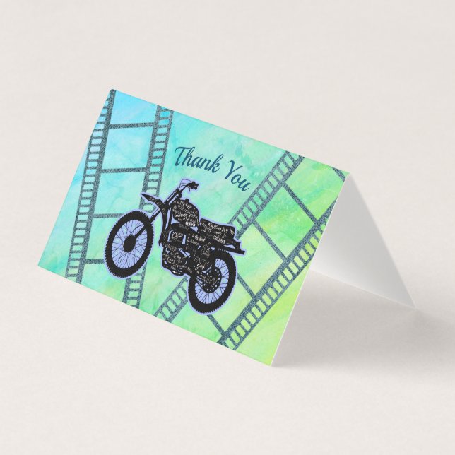 Tarjeta Personalizable motocicleta Silhouette Bible Verse (Anverso)
