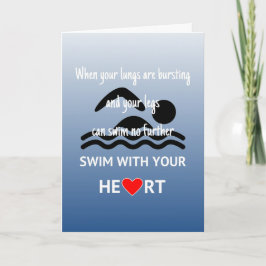 Tarjeta Personalizable nadar con motivación cardiaca