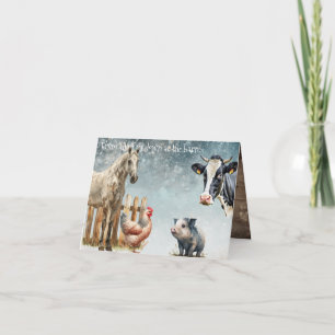 Tarjeta personalizable "Navidades en el granero"