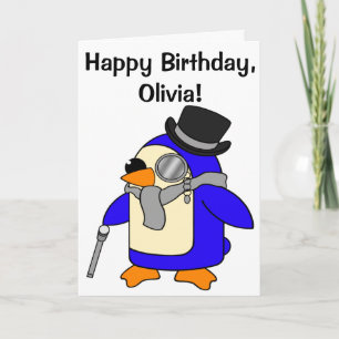 Tarjeta personalizable Penguin Birday