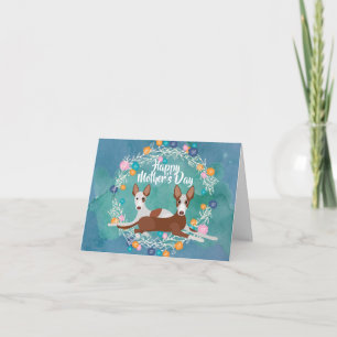 Tarjeta Personalizable Perro Mamá Día de la Madre Floral