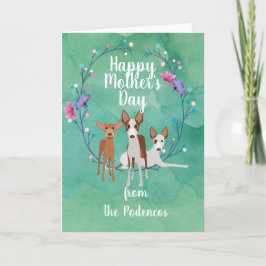 Tarjeta Personalizable Podenco Perro Madre Día Floral