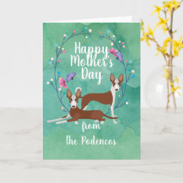 Tarjeta Personalizable Podenco Perros Día de la Madre Mamá