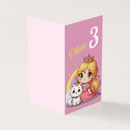 Tarjeta Personalizable princesa con gato blanco