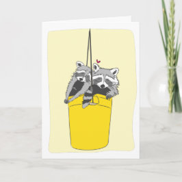 Tarjeta Personalizable Raccoon Hugs