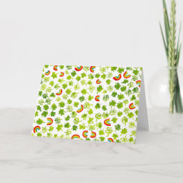 Tarjeta Personalizable Shamrock and rainbows