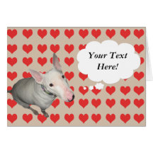 Tarjeta personalizable Sitting Pretty/Red Hearts