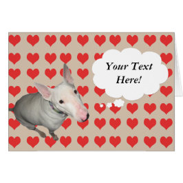 Tarjeta personalizable Sitting Pretty/Red Hearts