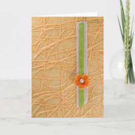Tarjeta Personalización de flor Naranja y patrón abstracto