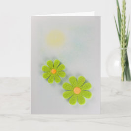 Tarjeta Personalización de flores verdes y naranjas