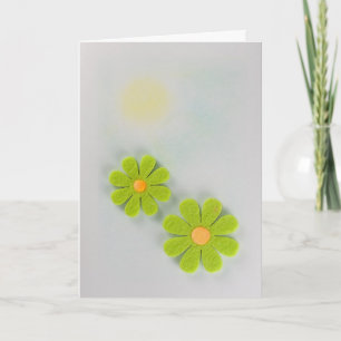 Tarjeta Personalización de flores verdes y naranjas