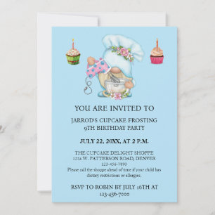 Tarjeta Personalización de la tarta del chef Gnome de Flor