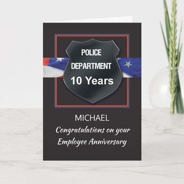 Tarjeta Personalización del aniversario de los empleados d (Anverso)