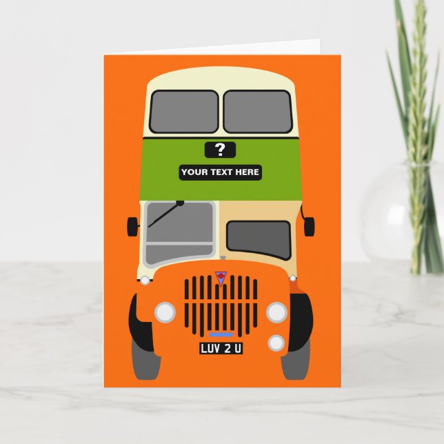 Tarjeta Personalización del viejo bus de doble decúbito de (Anverso)