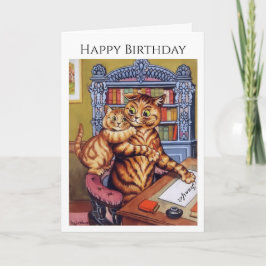 Tarjeta Personalización Nombre Cumpleaños Gatos Kitten Lou