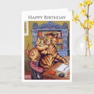 Tarjeta Personalización Nombre Cumpleaños Gatos Kitten Lou
