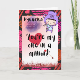 Tarjeta personalizada Aquarius Zodiac Valentines