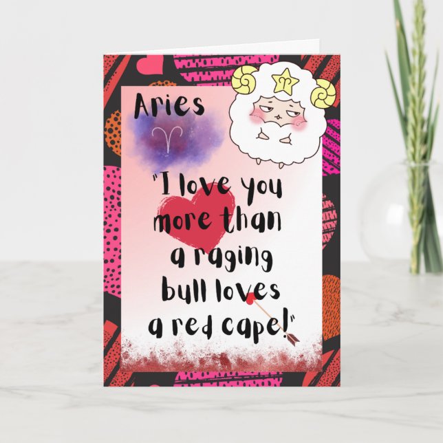 Tarjeta personalizada Aries Zodiac Valentines (Anverso)