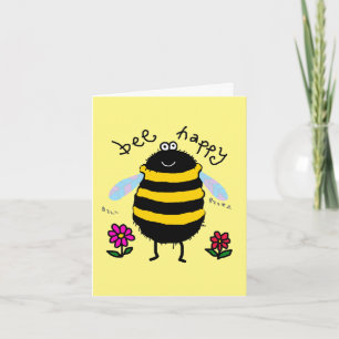 Tarjeta personalizada Bee Happy Cute