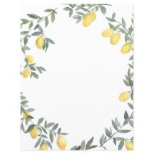 Tarjeta personalizada Boho Watercolor Lemon Wreath