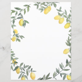 Tarjeta personalizada Boho Watercolor Lemon Wreath