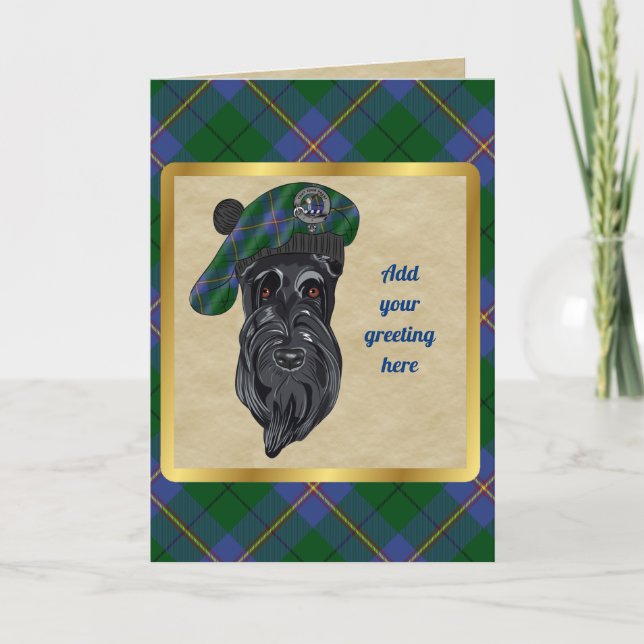 Tarjeta personalizada Carmichael Badge y Tartan (Anverso)