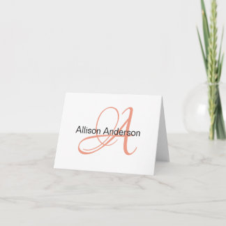 Tarjeta personalizada con monograma y nombre