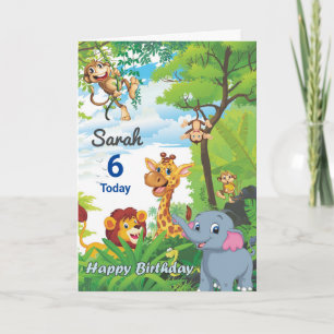 Tarjeta personalizada con tema de la jungla para n