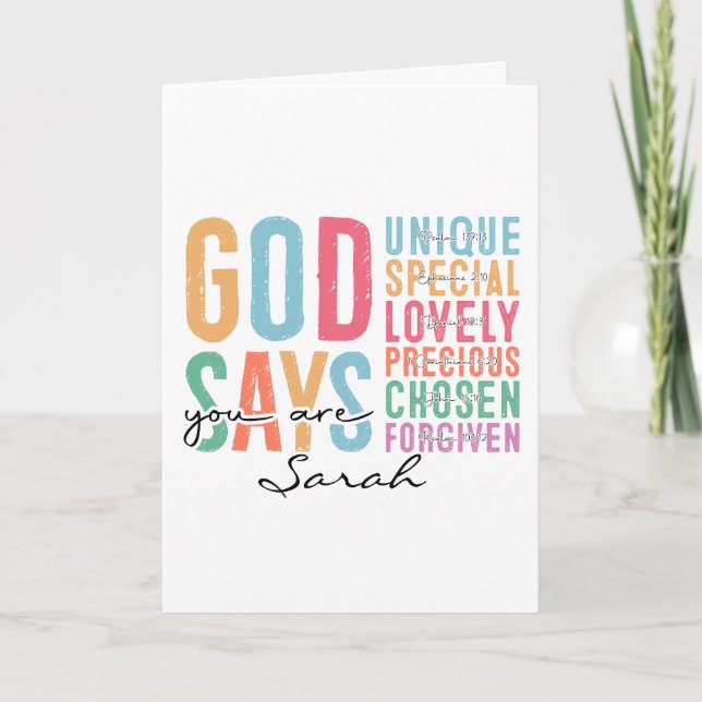 Tarjeta personalizada cristiana | Versículo de la  (Anverso)