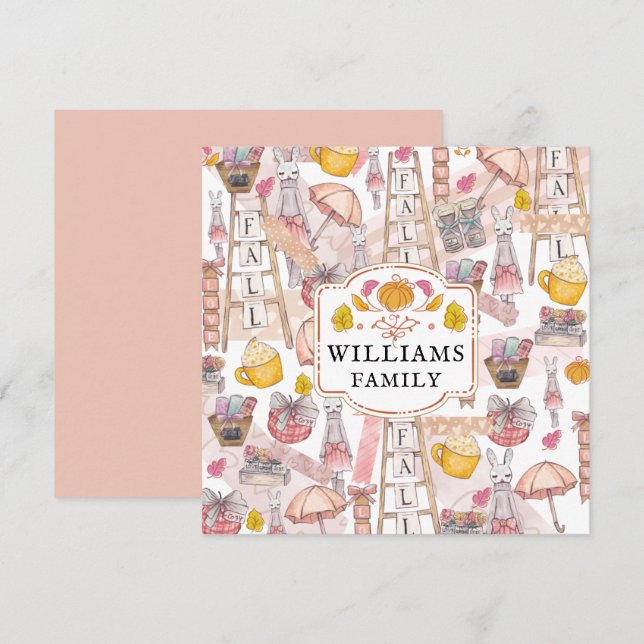 Tarjeta personalizada de acuarela de otoño de Acci (Anverso / Reverso)