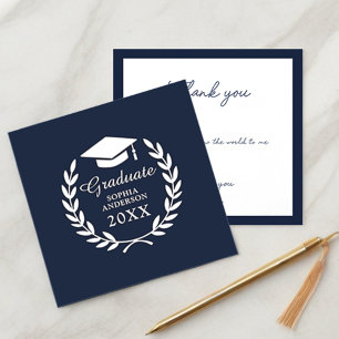 Tarjeta Personalizada de Agradecimiento Azul Marin
