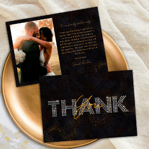 Tarjeta Personalizada de Agradecimiento Black Gold