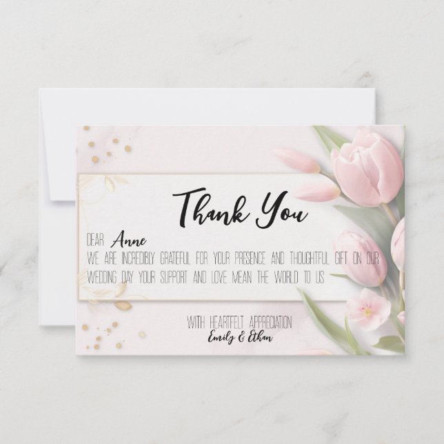 Tarjeta personalizada de agradecimiento de boda si (Anverso)
