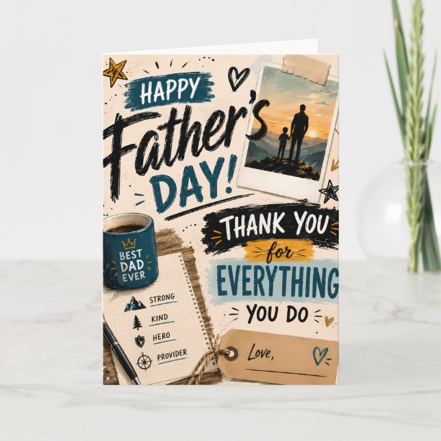 Tarjeta personalizada de agradecimiento del Día de (Anverso)