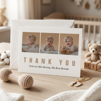 Tarjeta personalizada de agradecimiento para baby