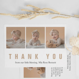 Tarjeta personalizada de agradecimiento para baby