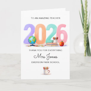 Tarjeta personalizada de agradecimiento para maest