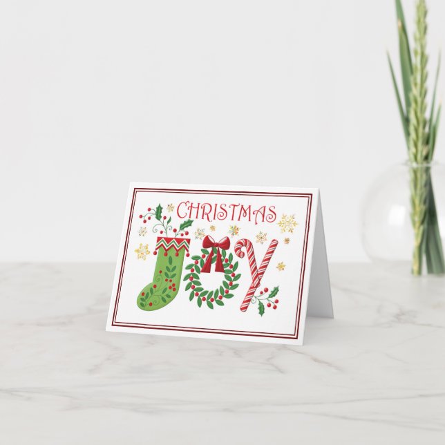 Tarjeta personalizada de alegría de Navidad  (Anverso)