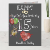 Tarjeta personalizada de aniversario de cristal de